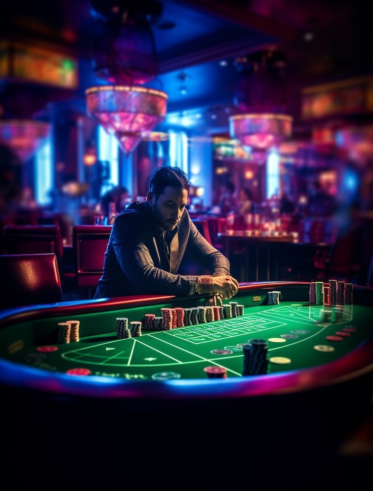Suasana game live casino yang elegan dengan dealer profesional dan pemain antusias